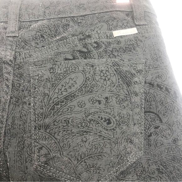 KANCAN | NEW Hi Rise Ankle Skinny Black Jeans Velour Textured Print Women’s 3/25 - Picture 9 of 11